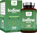 Jod dopolnilo - 180 Caps, 180-Day-Supply – Podpora ščitnica dodatek – 300mcg Pure Jod na kapsulo – ščitnica Formula, za normalno funkcijo ščitnice – Kalijev jodid – Vegan Jod dopolnilo