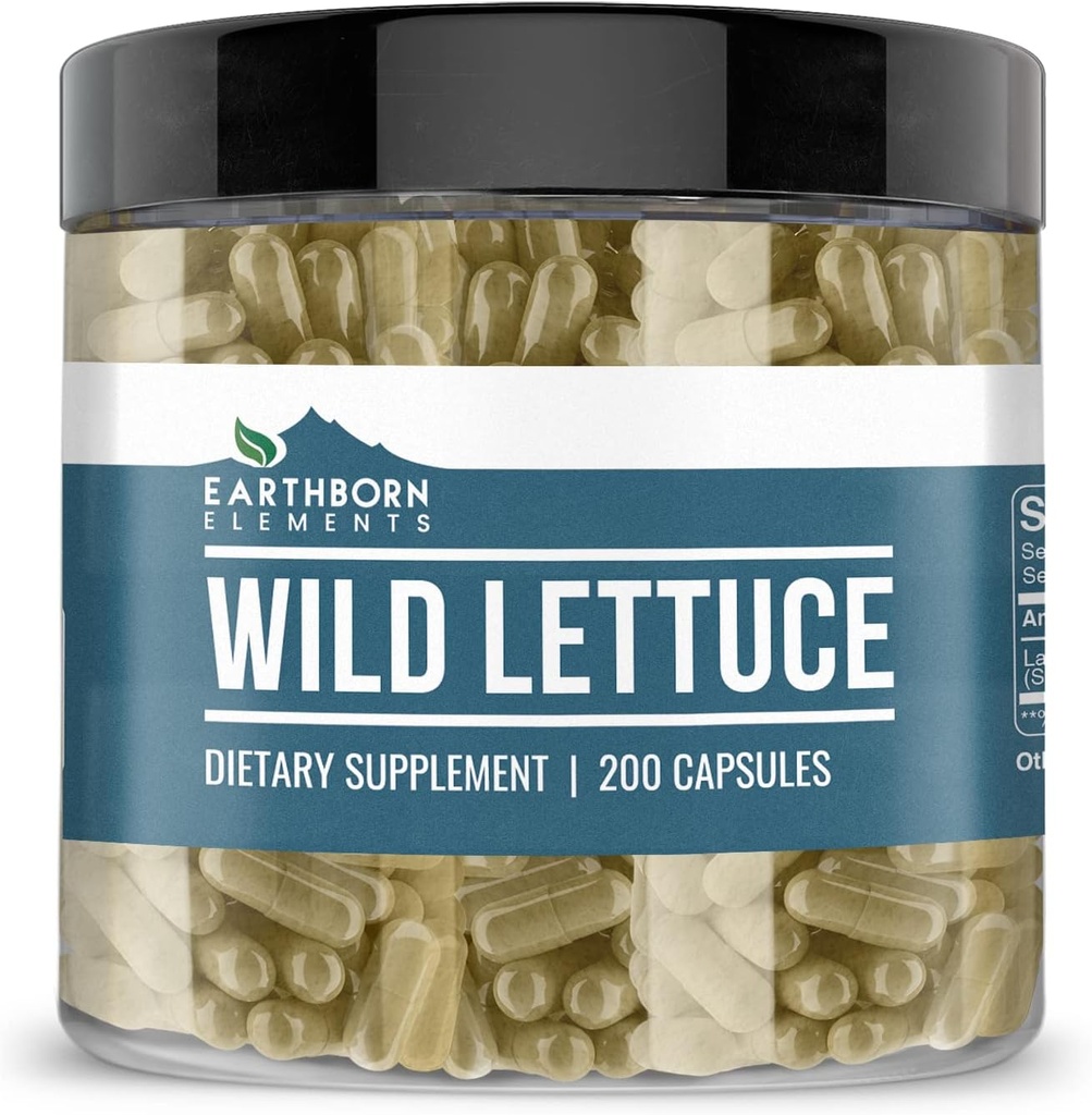 Elementi iz rastlinjaka Wild Lettuce 200 kapsul, čisti in nerazredčeni, brez dodatkov