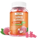 HMB in Leucine Gummies Dopolnilo: HMB dopolnila za moške 1500mg in Leucine Aminokisline za obnovo mišic povečanje mišične mase izboljšati vzdržljivost ne-GMO sladkor brez breskve 60 Gummies