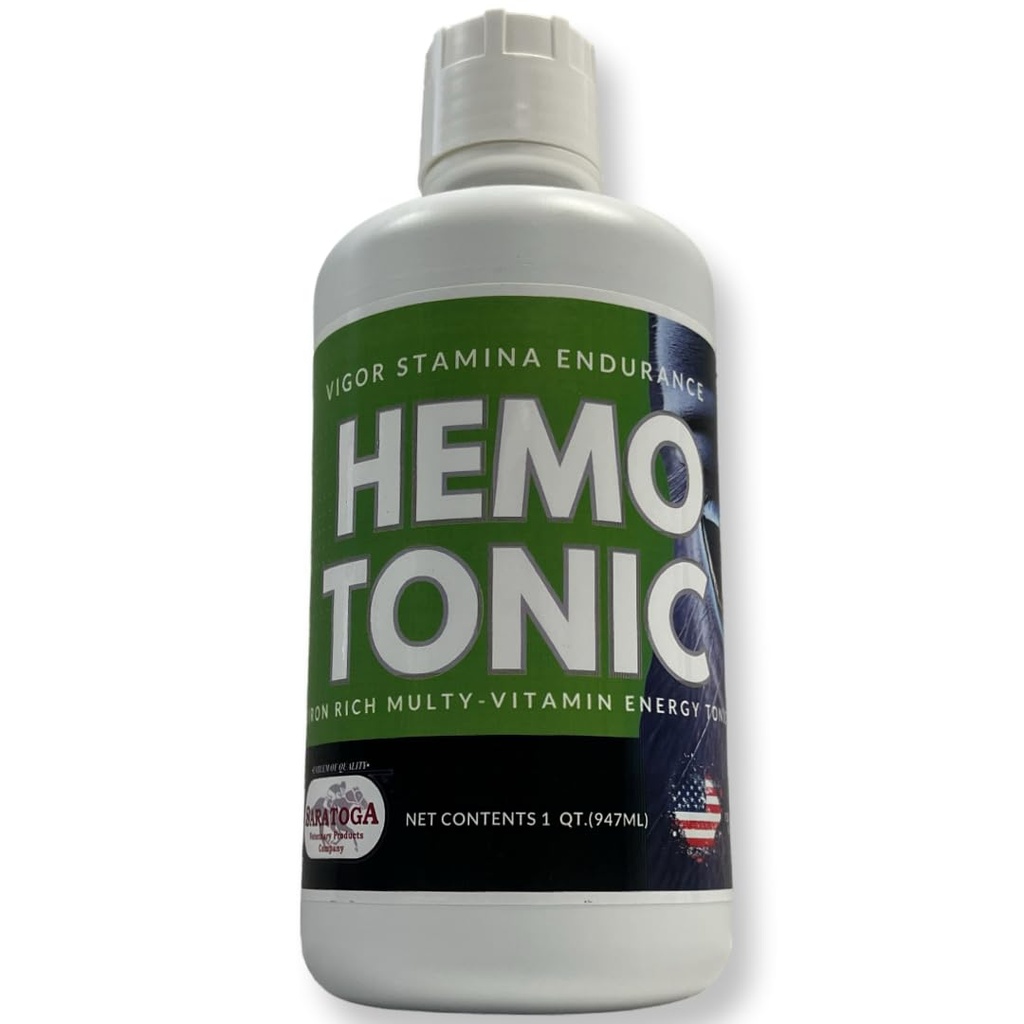 Hemotonic - železo Bogat multivitamin energijski tonik moč Packed krvni gradnik in energijski revitalizator za konje Saratoga Veterinarski izdelek (1 Qt)