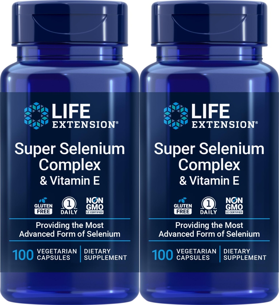 Life Extension Super Selen Complex 200 μg & vitamin E, 100 Veg Caps (Pack po 2)
