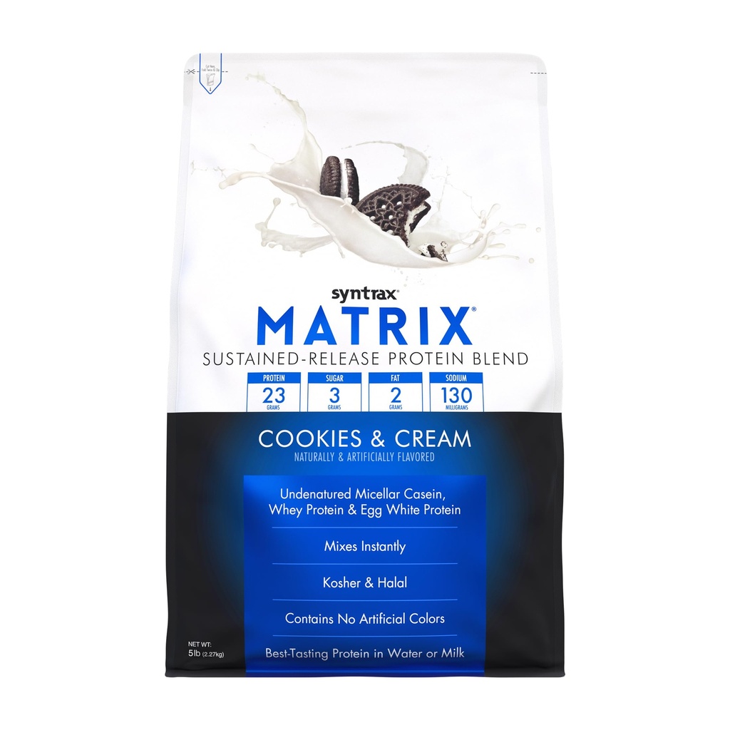 Syntrax Nutrition Matrix – trajno sproščanje beljakovinske mešanice, piškotki in krema 5 funtov.