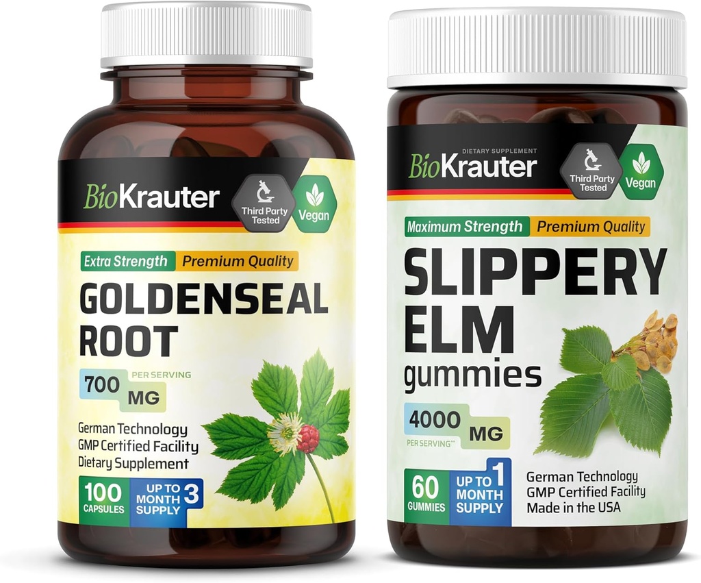 BIO KRAUTER Goldenseal 100 kapsul & spolzka elm 60 gumijevk