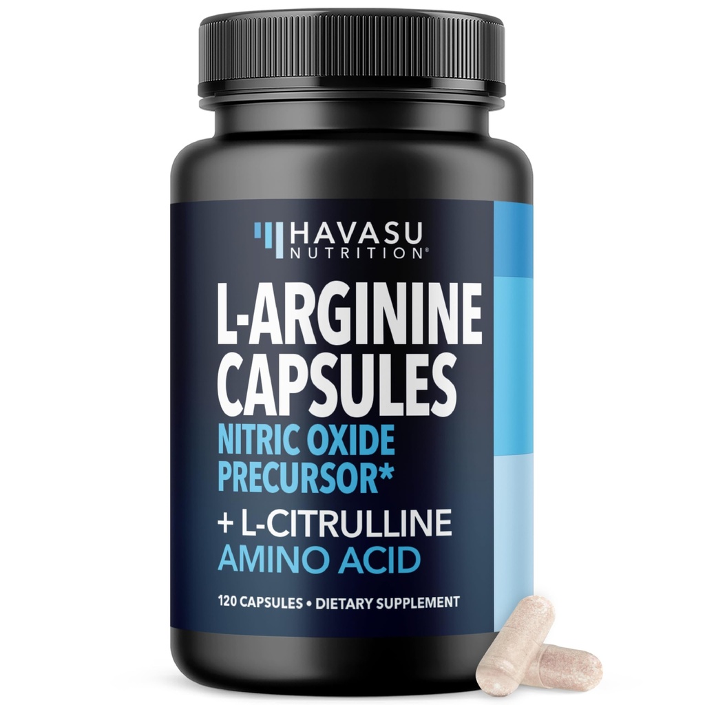 L-arginin kapsule z L-citrulin - dodatek dušikovega oksida - L Arginin in L mešanica citrulina - 120 Count - veganske, ne-GMO kapsule za zmogljivost, vzdržljivost in podporo mišic - 2 meseca