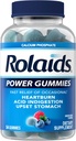 Rolaids Power Gumies, hitro lajšanje občasnih zgage in kisle težave, prehranska dopolnila, gladko jagode, 54 Gumies