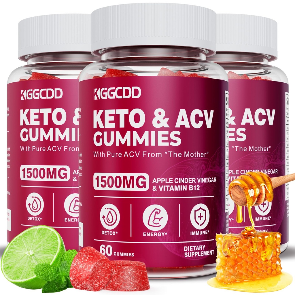 (3 pakiranje) Keto ACV Gummies Extreme 1500MG Keto Gummies Apple Cider Viner Oblikovan z Granatni beet Juice v prahu B12 Vegan Non GSO 180 Gummys