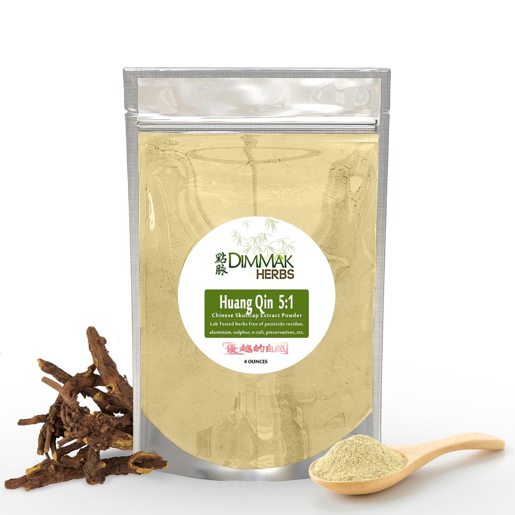 Dimmak Herbs Organic Scutellaria Baicalensis Chinese Scullcap Root (Huang Qin) 5:1 Extract Powder 