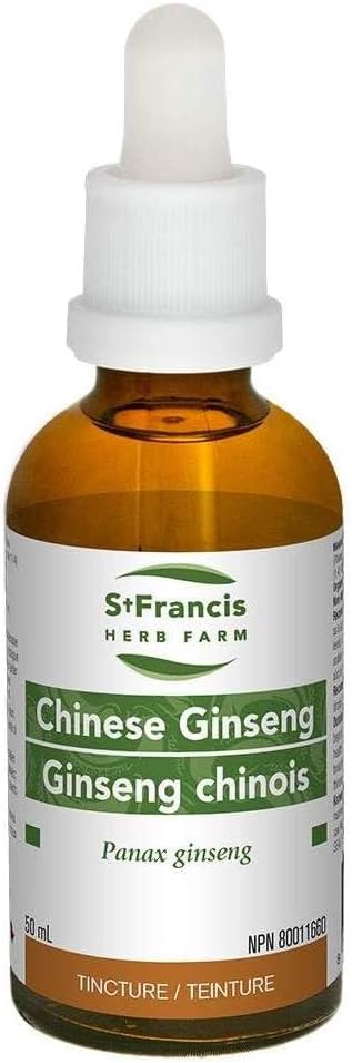 St Francis Herb Farm - kitajski ginseng (panax ginseng, root) Certified Organic Herbal Tinkture Extract – tradicionalno se uporablja v zeliščni medicini kot podporna terapija za spodbujanje zdravega