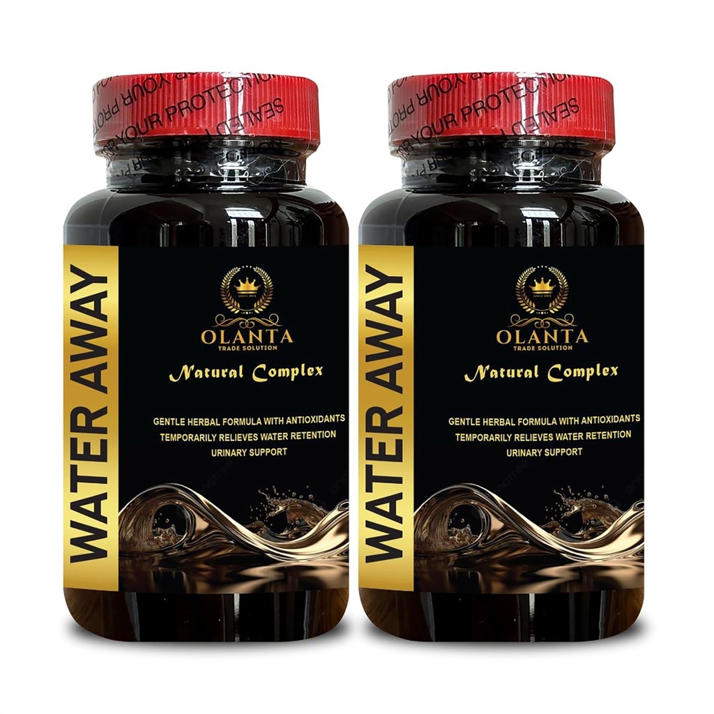 Water Away Supplement - Ledvica podpora, Ultra naravne vodne tablete, Diuretika za zadrževanje vode in uravnotežene podpore, Granatno jabolko, kurkuma - 2 steklenica 120 kapsul