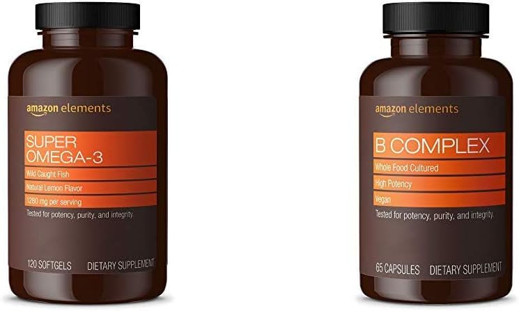 Elementi Super Omega-3 (120 števk) in Elementi B Complex (65 kapsul)
