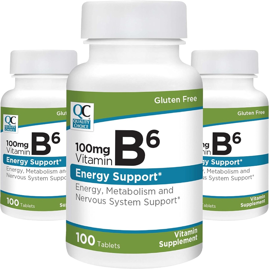 Vitamin B6 100mg 100 Štetje stekleničke tablet (3 pakiranja)