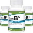 Vitamin B6 100mg 100 Štetje stekleničke tablet (3 pakiranja)