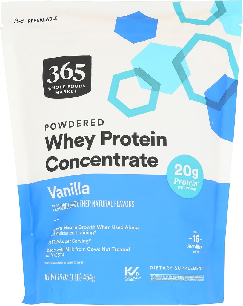 365 s celotno živilo, koncentrat sirotkinih beljakovin, Vanilla, 16 Ounce