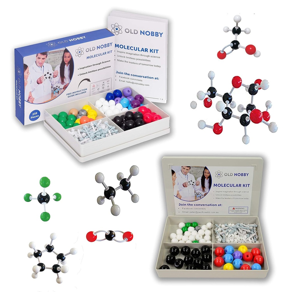 Model kompleta za organsko kemijo (239 kos kompleta in 115 kos kompleta) - Molekularni model Študent ali učitelj paket z Atoms, obveznice in navodila vodnik