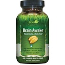 Irwin Naturals Brain Awake - 60 Liquid Softgels - Izboljšana mentalna zmogljivost, večji fokus, jasnost in koncentracija - Nootropični booster z L-Theanine, Bacopa, MCTs