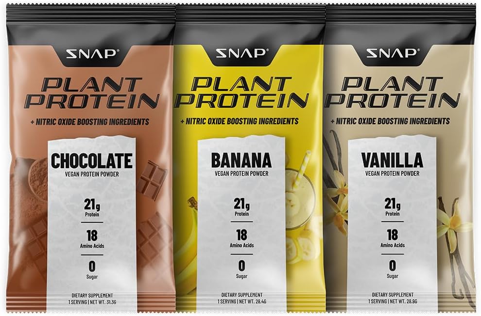Snap dopolnila 100% na osnovi beljakovin v prahu Packs z dušikovim oksidom Booster (10 Pack, Variety Pack)