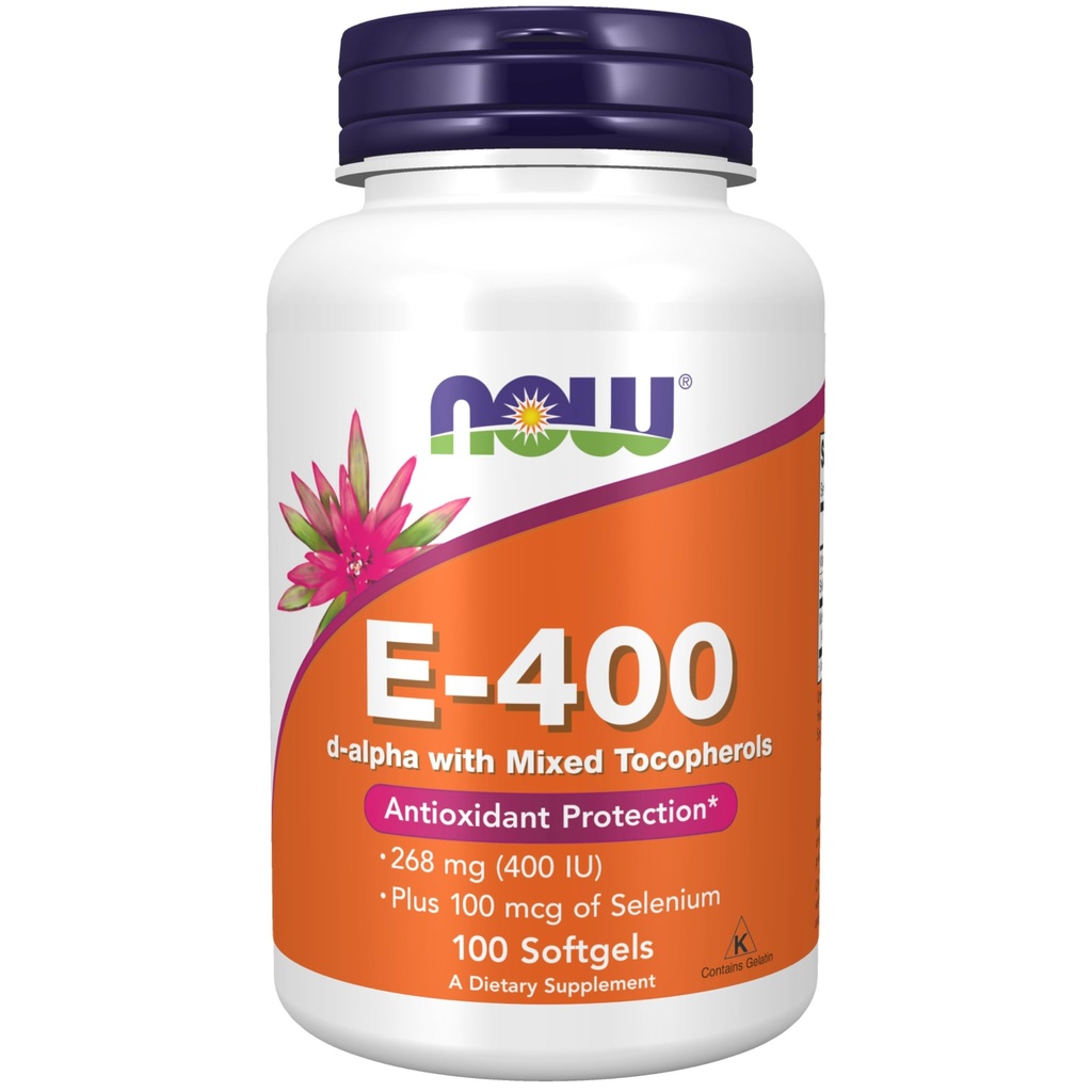 Zdaj dopolnila, Vitamin E-400 IU, Mešani tokoferoli, Antioksidant zaščita*, 100 Softgels