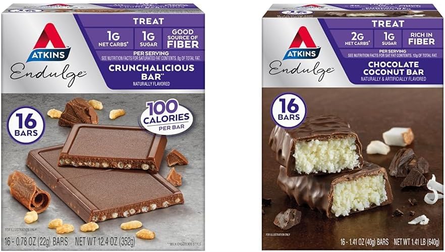 Atkins Endulge Crunchalicious Chocolate Bar 16 Coconut Bar 16 Count