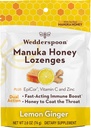 Wedderspoon Manuka Medena Immuniteta Lozenges, Lemon Ginger, 2.6 Oz (Pack of 1), Prava Nova Zelandija Med, povečanje imunitete v dveh urah