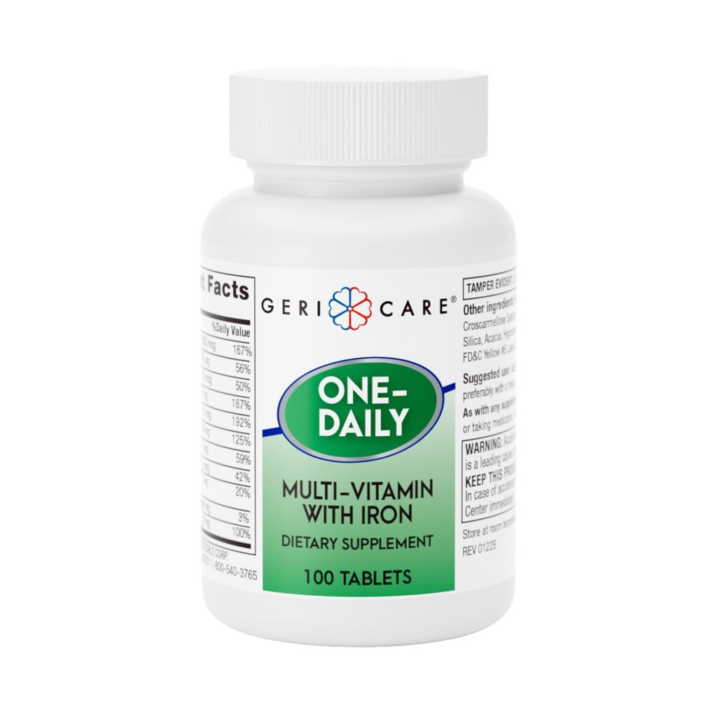 GeriCare One-Daily Multi-Vitamin z železnimi tabletami, 100 Število (Pack of 1)