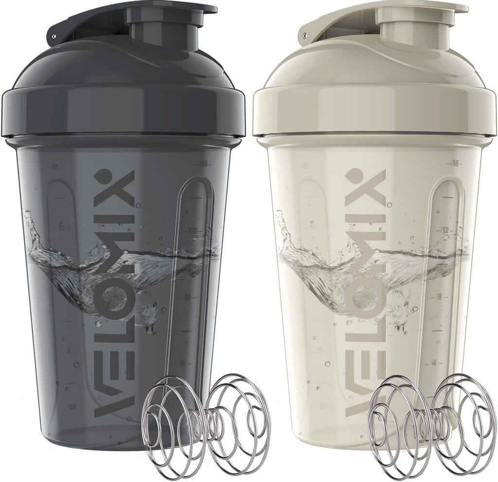 VELOMIX -2 Pakiranje - 20 oz Stresalnik Protein Mixes - 2x Wire Whisk 
