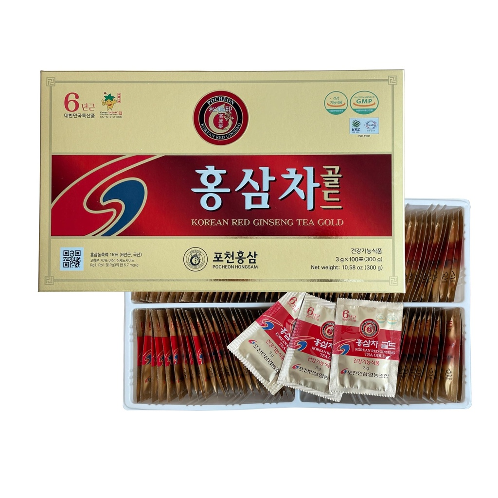 Pocheon 300g(10.6oz), korejska 6Leta Panax Red Ginseng korenski ekstrakt čajno zlato, 100 čajne vrečke, 15% izvleček ginsenga, naravna imunost