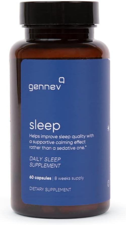 Gennev Sleep Aid za odrasle - Naravni spanja dodatek z Melatonin, 5HTP, L-Theanin, in Magnolia (60 grof)