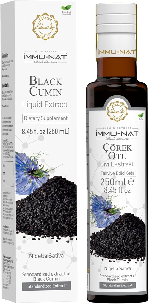 Tekoči dodatek črne kumine - 8.5oz - Potentni imunski ojačevalec, Pure & Nutrient-Rich, Vegan & Gluten-free