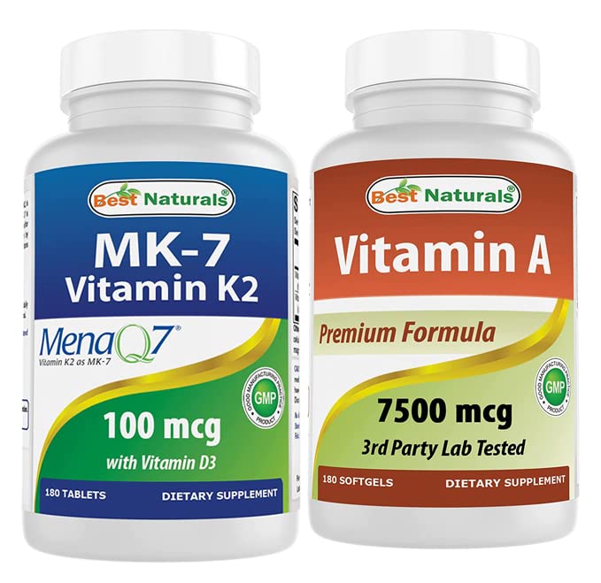 Najboljši naravni vitamin K2 (MK7) z D3 & vitamin A 25000 i.e.
