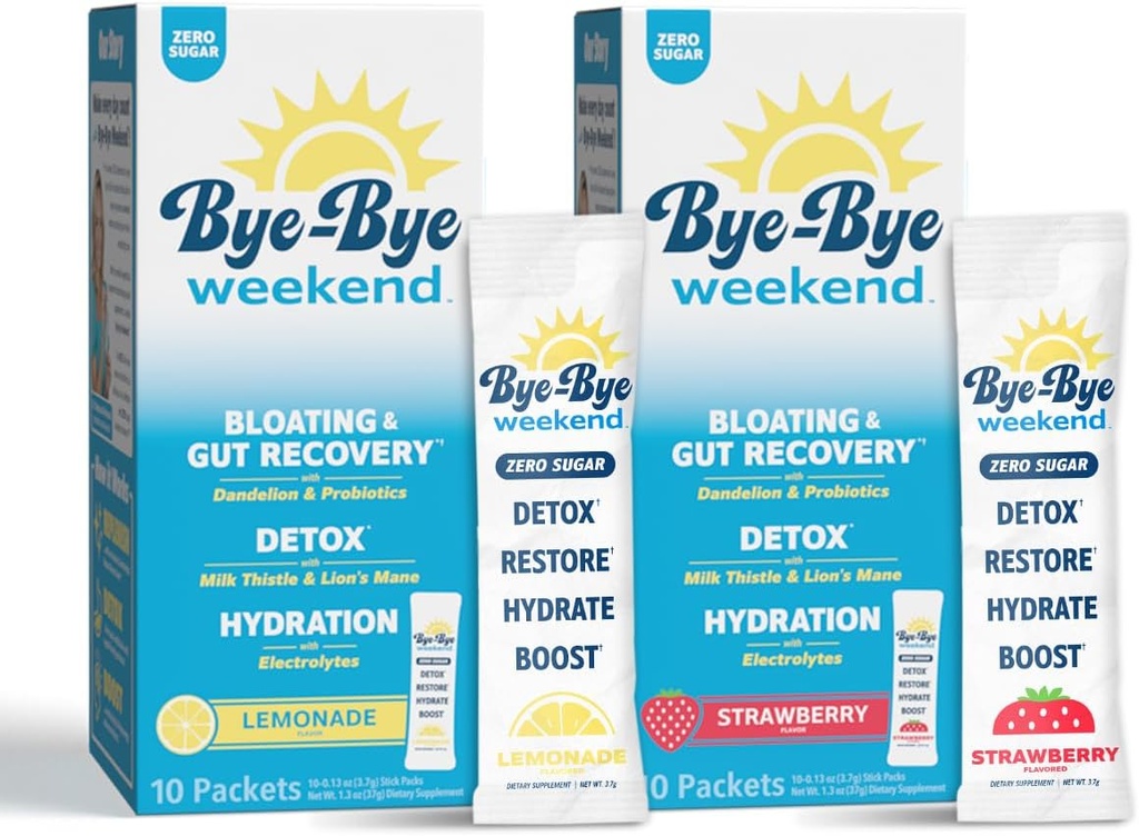 Detox Drink Mix w/Electrolytes - za Bloating, Recovery, utrujenost, možganov Fog - probiotiki, levja griva, mleko Thistle - nič sladkor varietete Pack - 20 Pack