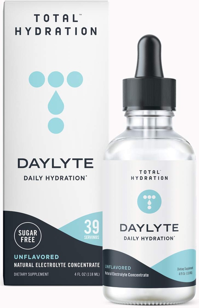 Daylyte Elektrolitske kapljice, brez arome, Sugar Free Daily Hydration dodatek z magnezijem, kalcij, in cink (39 Servinges)