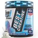 BPI Sports Best Creatine - Kreatin monohidrat v prahu za moške in ženske, himalajska sol - moč, pump, vzdržljivost, rast mišic, opredelitev mišic - Brez Bloat - Snežni stožec - 50 porcij - 10,58 Oz