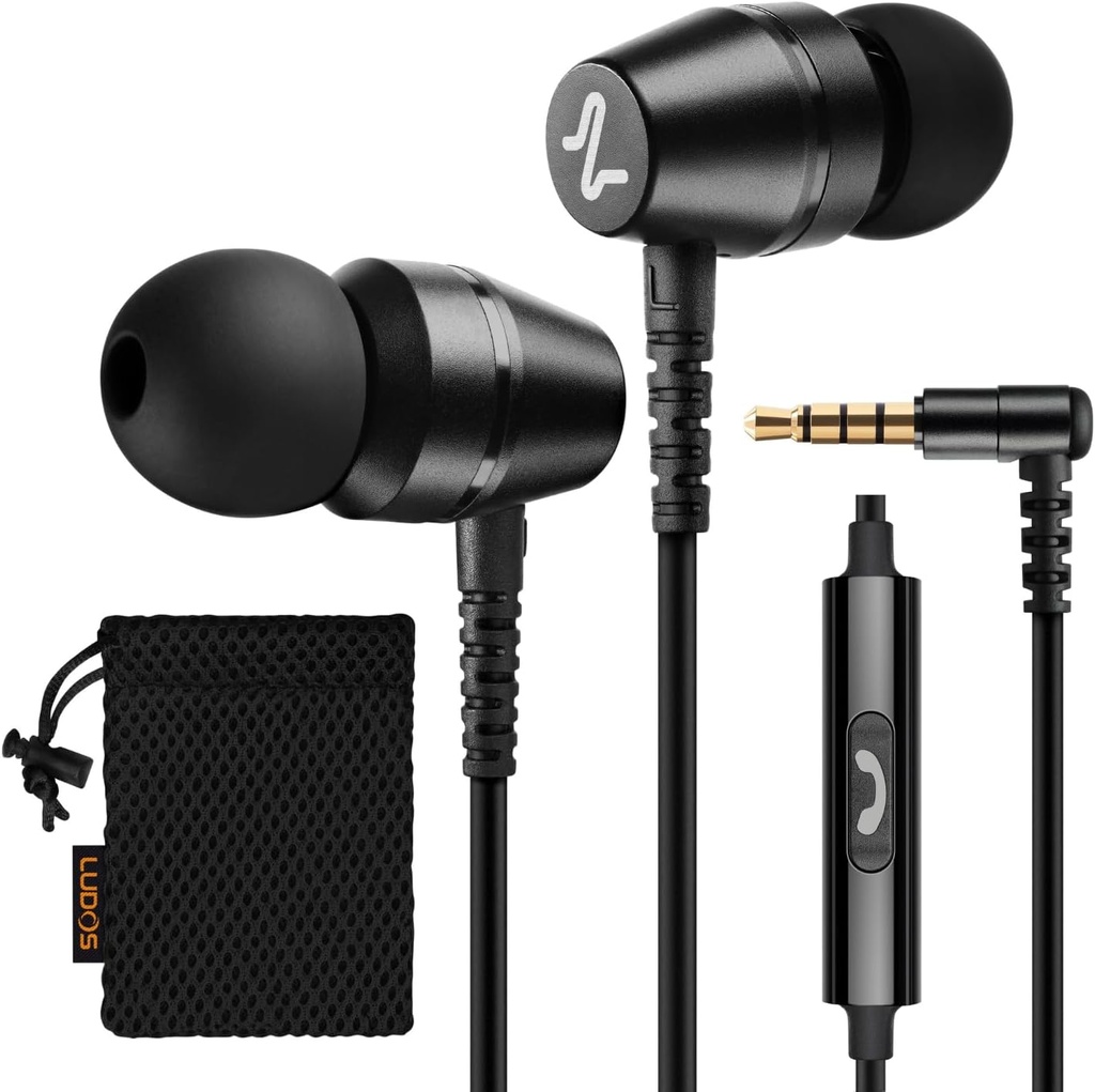 LUDOS OMNITONE Wired Earbuds in-zemeljske slušalke, 5 Year Garancija, slušalke z mikrofonom, 3,5 mm Jack Corled Ear Buds, Videokonferenca za iPhone, Samsung, Računalnik, Prenosnik, Otroci, Šolski učenci