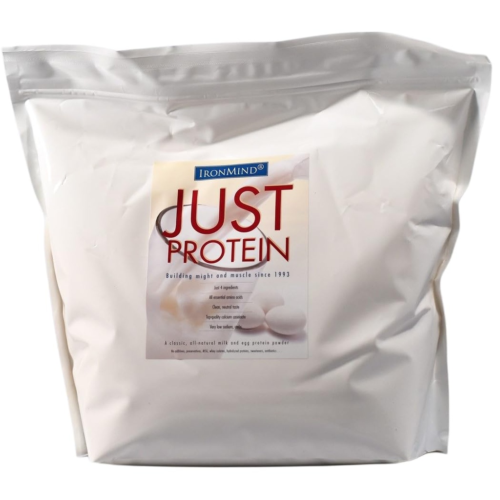 IronMind Just Protein – 5 Pound Classic Milk and Egg Supplement Powder, Vanilla, Non-GMO, No Additives – 18g Protein, 80 Servings