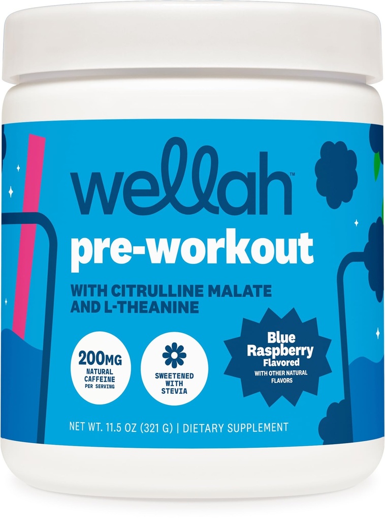 Wellah Get-Going pred-workout pijača Mix (modra malina arome, 30 Servings)