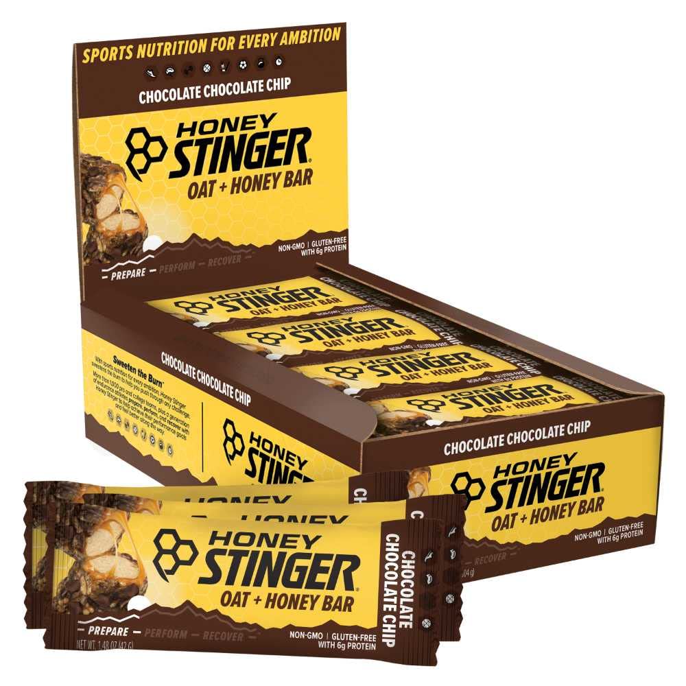 Medena Oves + Medena Bar, Čokolada Chip, Energijsko pakirana hrana za pripravo na vadbo, vzdržljivost in uspešnost, Športna prehrana Prigrizek Bar, Pred-workout, Beljakovine, Gluten Free, Box of 12
