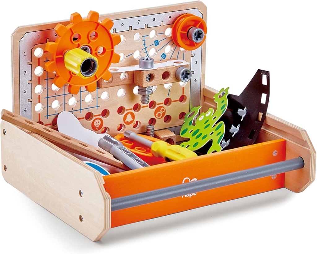 Hape Science Experiment Toolbox | Colorful Wooden 32 Experiment Kit, Fun Educational Science Kids Toy Set & Know-How Instruction App