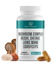 Možganski booster gob kompleks dopolnilo, naravni Mood Uplifter z 10 Function gob, Lions Mane, Reishi, Cordyceps in 7 Več v kapsulah 1330mg Izdelano v ZDA, 60 Kapsule