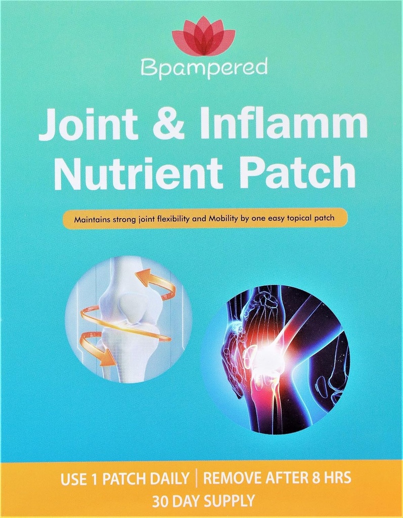 Joint & Inflam Nutrient Patch - Glucosamine Chondroitin Complex z MSM za skupno zdravje, spodbuja prilagodljivost in mobilnost sklepov, skupno neskladje pomoč