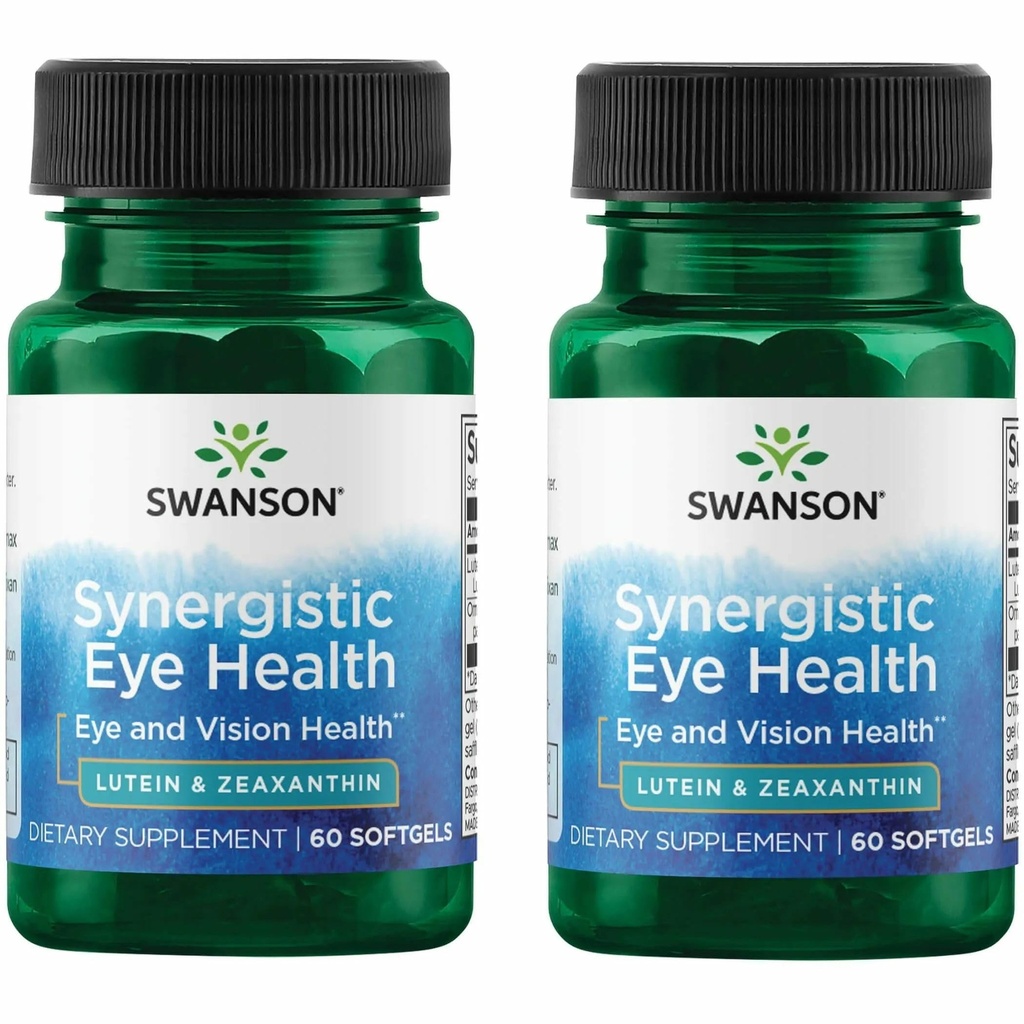Swanson Lutein & Zeaksantin Synergistic Eye Health Vision Retina Macula dodatek (Lutein 20 mg & OmniXan Zeaksantin 2 mg) 60 Softgels Sgels (2 pakiranji)