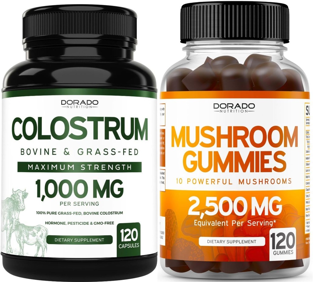 DORADO HRANILA Colostrum dodatek 1000mg na strežnice in gobe Gumies (120 Count) Gobe dodatek