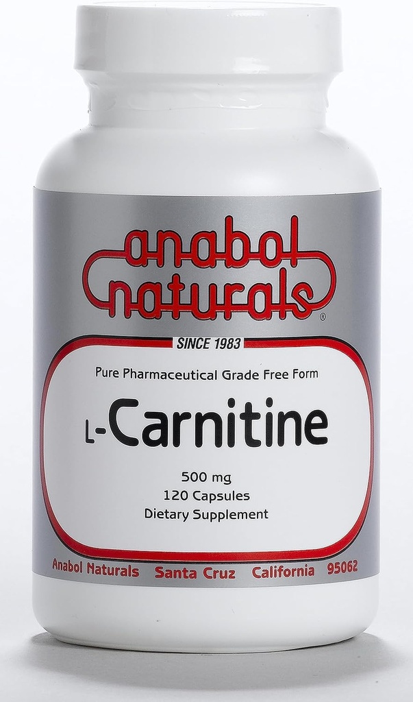 Anabol Natural L-karnitin 120 Kapsule - 500mg Čisti L-karnitin na kapsulo, 120 Servingov