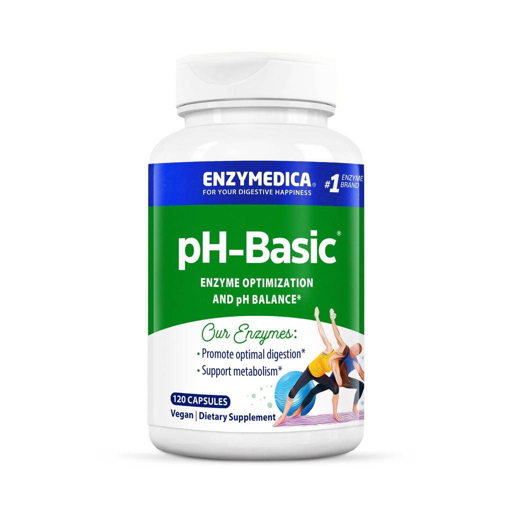 Enzymedica, pH-Basic, Vključuje prebavne encime, hranila in zelišča, Podpira zdravo prebavo in pH ravnovesje, 120 Število