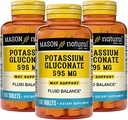 Mason Natural Kalijev glukonat 595 mg, 300 dnevna dobava, 100 tablet (paket s 3)