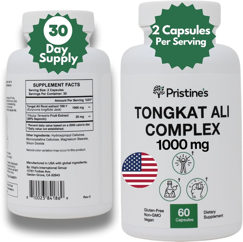 Tongkat Ali 1000MG Extract dodatek -30 Day Oskrba - Athletic Performance Support - Naravni Afrodiziak, Testosteron in Immuniteta Podpora - Močni antioksidanti Prednosti