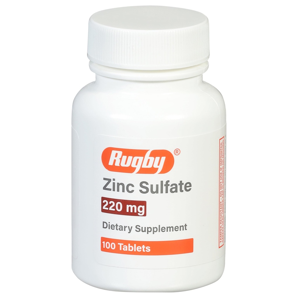 Rugby cinkov sulfat 220 mg tablete - izdelan iz cinkovega sulfata heptahidrat - prehranska dopolnila - 100 število (1 pakiranje)
