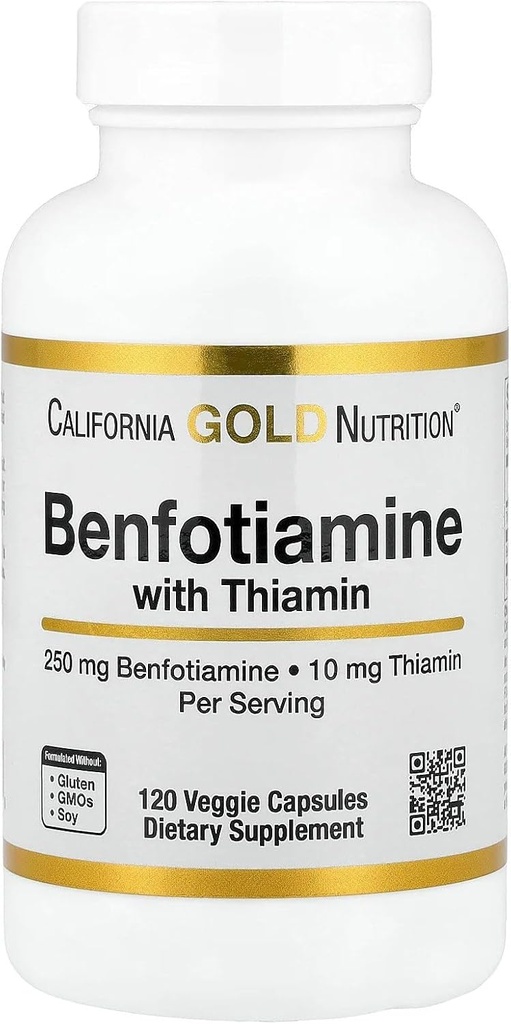 California Gold Nutrition Benfotiamin s tiaminom, 250 mg, 120 Veggie kapsule