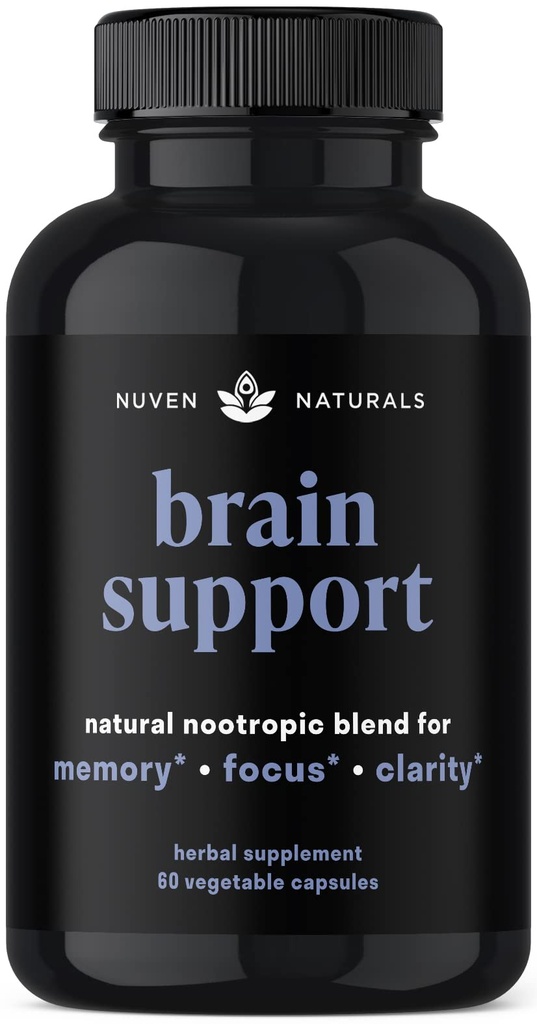 Možganska podpora - naravni spomin in fokus dodatek z Lion’s Mane, Ginkgo Biloba, Bacopa Monnieri & Ashwagandha Root - naravni nootropiki & Brain Booster 