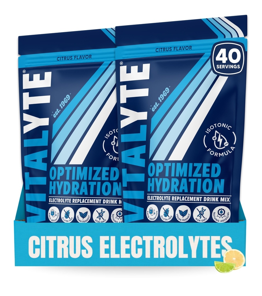 Vitalit Elektrolit Powder (35 oz, 40 Serving Per Container)-Izotonic Drink Mix for Hydration, Energy & Recovery- Rehidracijski dodatek za moške, ženske in šport (Cool Citrus 2 Pack)