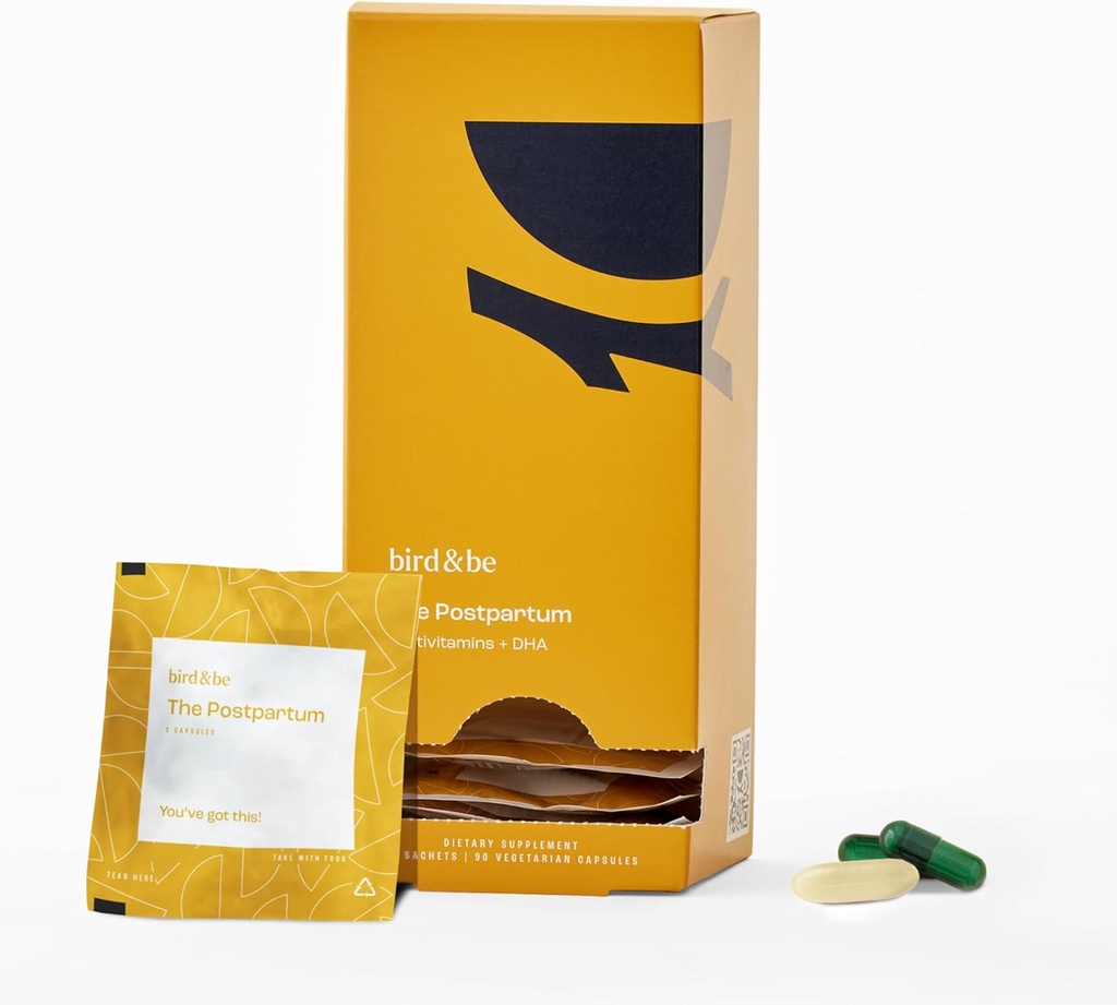Poporodni - Vitamini za gorivo vaš četrti trimester - Formulirani z zdravniki z hranili za podporo hormoni in okrevanje - DHA (Omega-3), železo, holin, B12-30-dnevno oskrbo